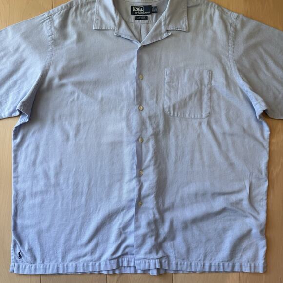 Vintage Polo Ralph Lauren Shirt 2XL Blue Cotton Loop Collar Caldwell RRL - Picture 4 of 8
